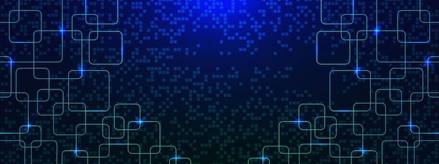 Digital glowing connection cyber nano information and innovation future tech data