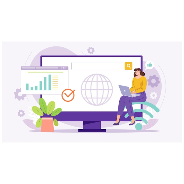 digital internet security and data management illustration
