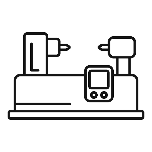 Digital machinery icon outline vector Control production
