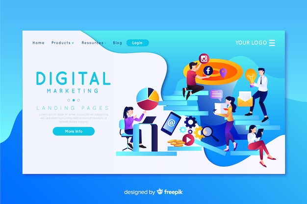 Digital marketing landing page template