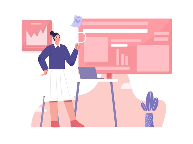 Digital Marketing  Research flat illustration