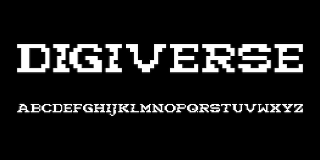 Digital modern alphabet font vector