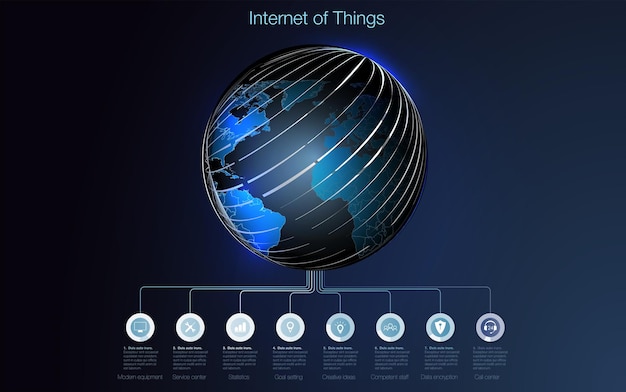 Digital Network Connections, concept of connecting devices using IOT technology.