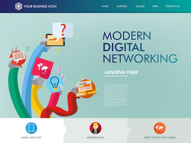 digital networking website landing page