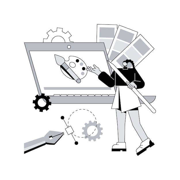 Digital pen abstract concept vector illustration