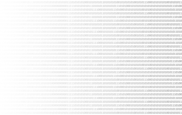 digital security concept by binary code drawing a padlock on white background