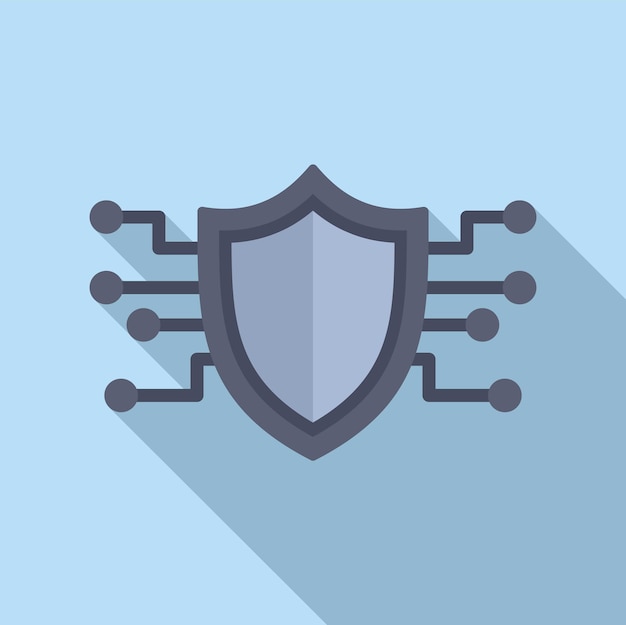 Digital shield and circuit lines illustration