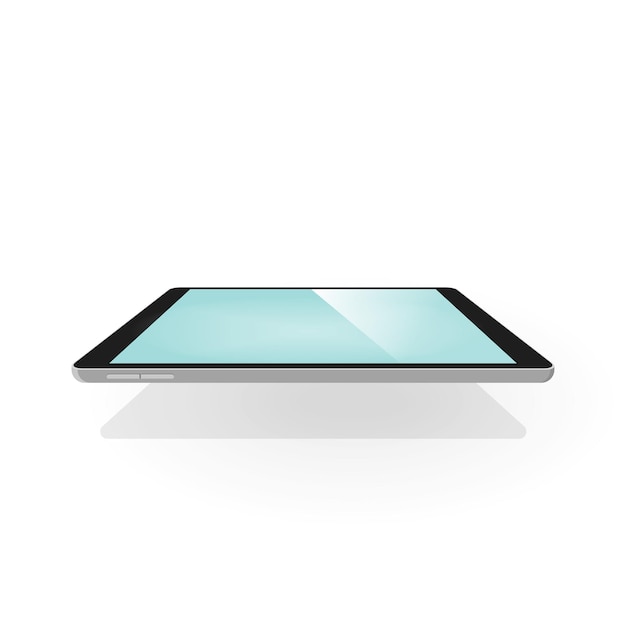 Digital tablet 3d with blank empty screen template illustration isolated on white background