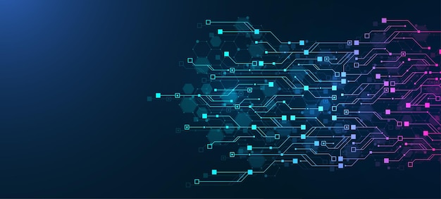 Digital technology abstract background AI circuit board texture Semiconductor Cyber engineering