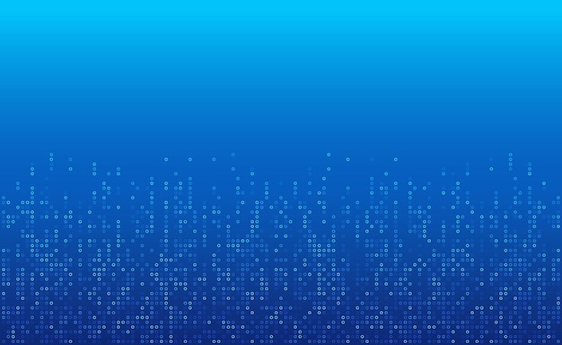 Digital technology background Digital data dots bllue pattern pixel background