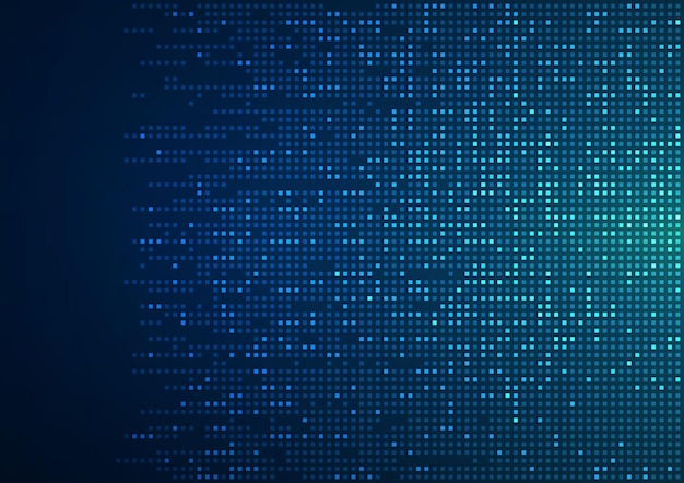 digital technology background. digital data square blue pattern pixel background