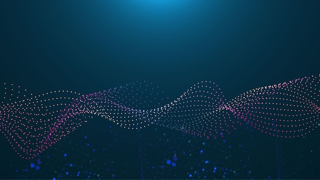 Digital technology dots line vector black and white abstract background.
