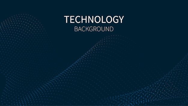 digital technology flow wave background dots line motion particles lines of vector illustration