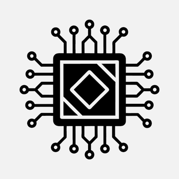 Digital technology icon concept isolated on white background Vector illustration