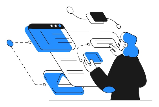 Digital technology integration concept illustration