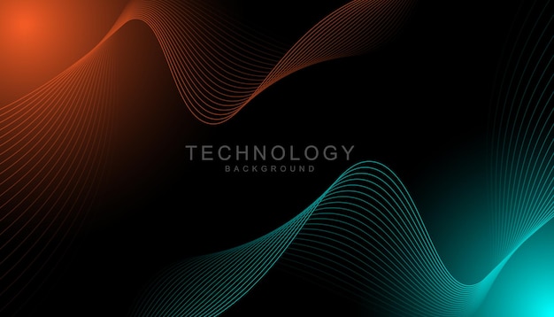 digital technology wave lines background