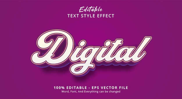 Digital Text Style Effect Editable Text Effect