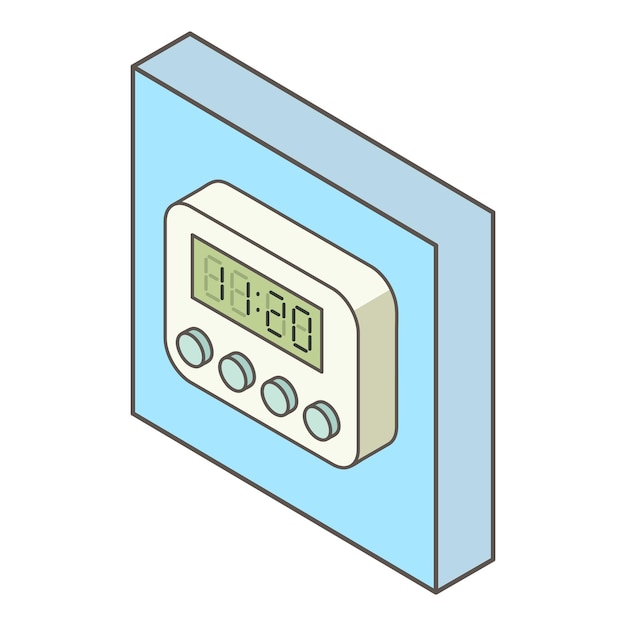 Digital timer icon Isometric illustration of digital timer vector icon for web