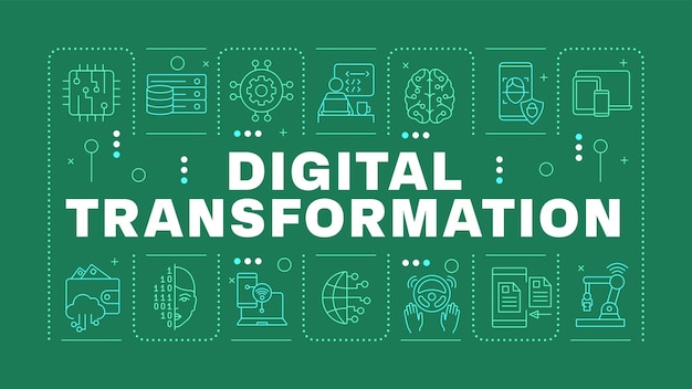 Digital transformation green word concept