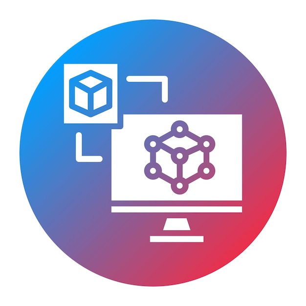 digital twin icon vector image can be used for additive maufacturing
