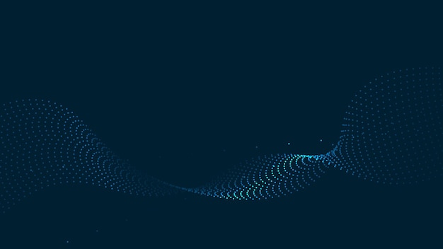 Digitalt teknologi flow bølg baggrund Prikker linje bevægelsespartikler linjer af vektor illustration