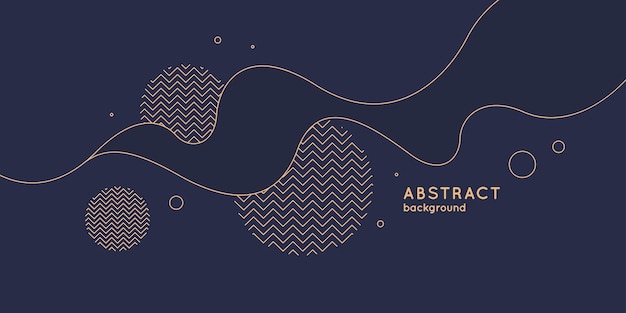 Dinamik dalgalarla poster Minimal düz tarzda vektör illüstrasyonu