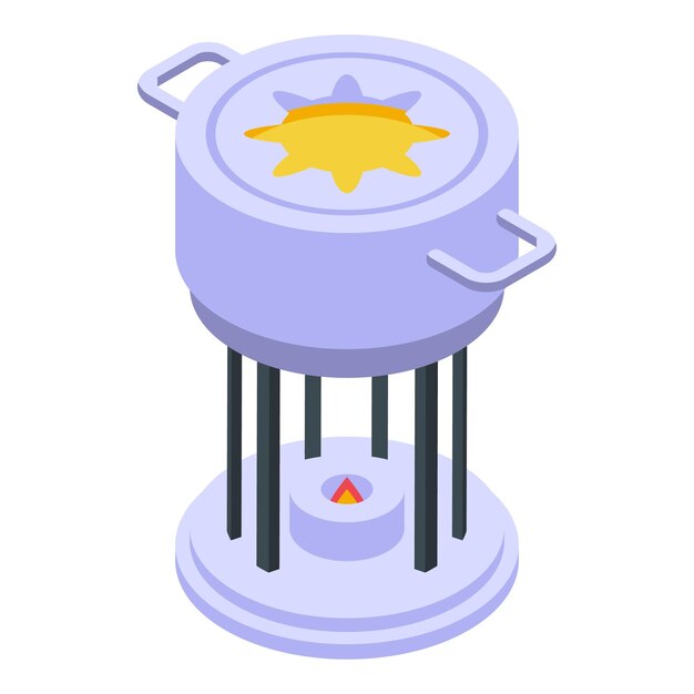Dip cheese fondue icon isometric vector Food cooking Dish liquid