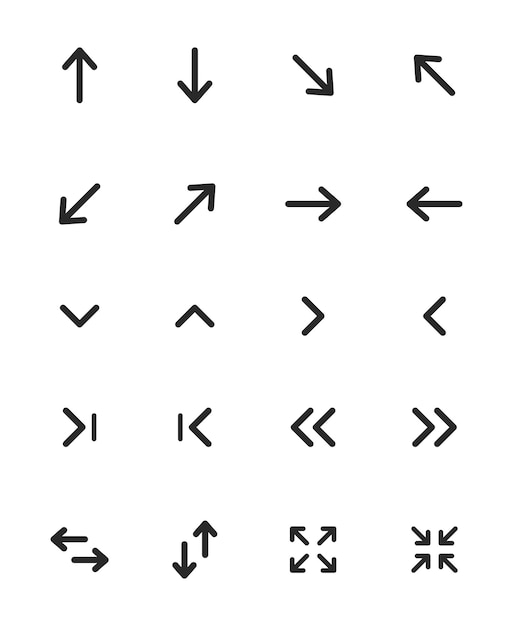 Directional Arrow Icon Symbol Set Vector Design