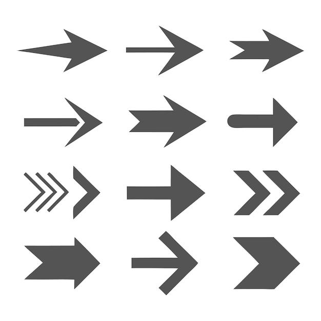 Directional arrow signs or icons set designs