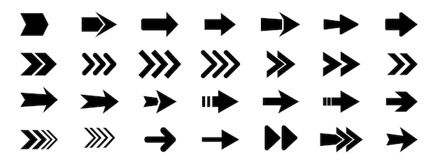 Directional arrow signs set
