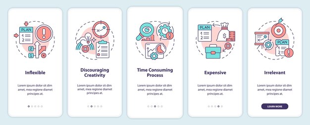 Disadvantages of planning onboarding mobile app screen