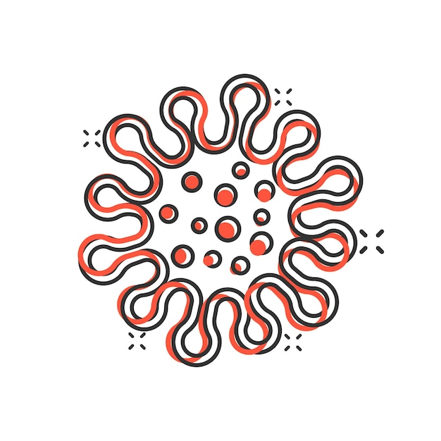 disease bacteria icon in comic style allergy cartoon vector illustration on white isolated background microbe virus splash effect business concept
