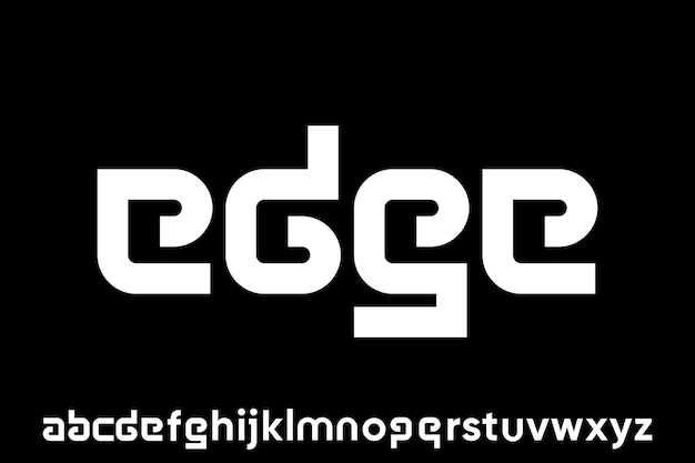 display and futuristic alphabet font vector