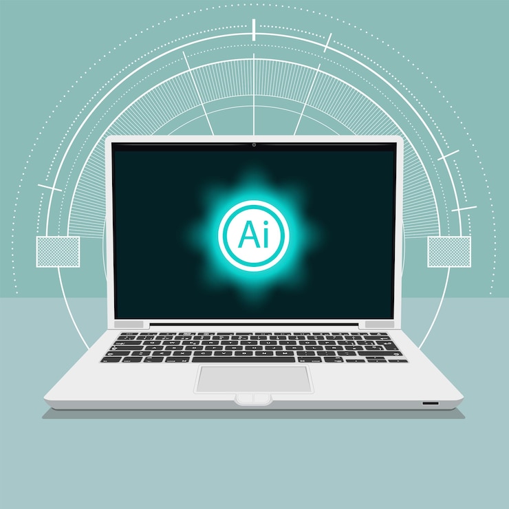 Vektör displayed on laptop screen vector illustration