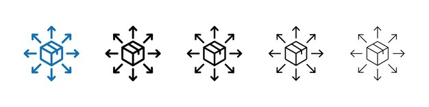 Distribution channel icon Outline vector logo for web ui
