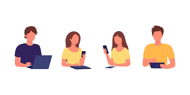 Diverse People Engaged in Digital Activities