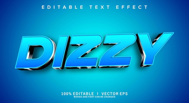 dizzy 3d vector text effect with modern style design
