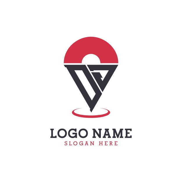 DJ Location Icon Design Modern DJ Pinpoint Logo for Navigation Map Apps and Location Based Businesses