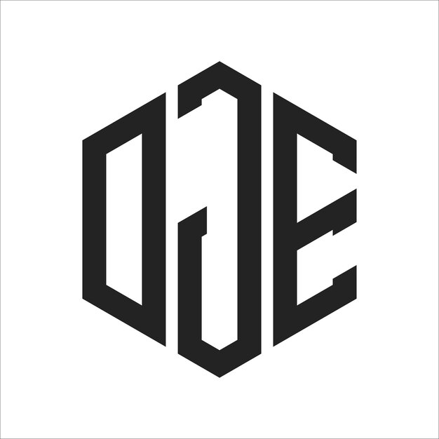 DJE Logo Design Initial Letter DJE Monogram Logo using Hexagon shape