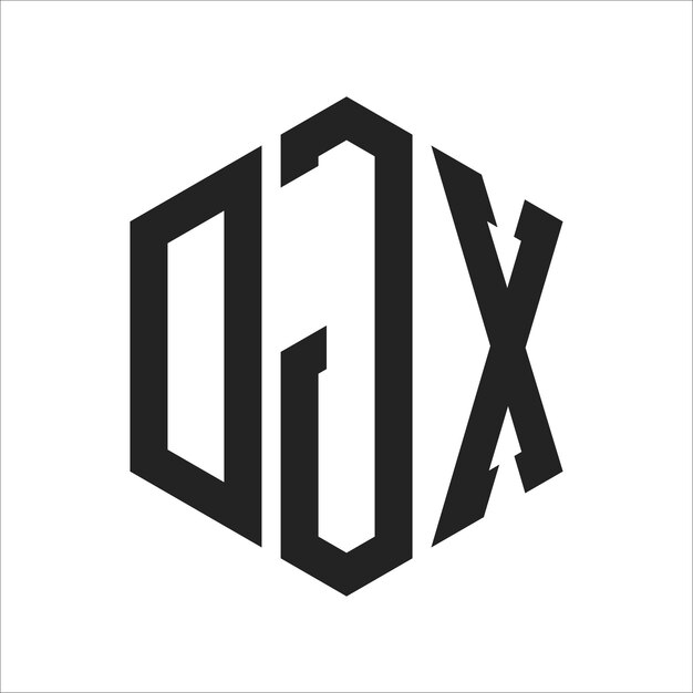 DJX Logo Design Initial Letter DJX Monogram Logo using Hexagon shape