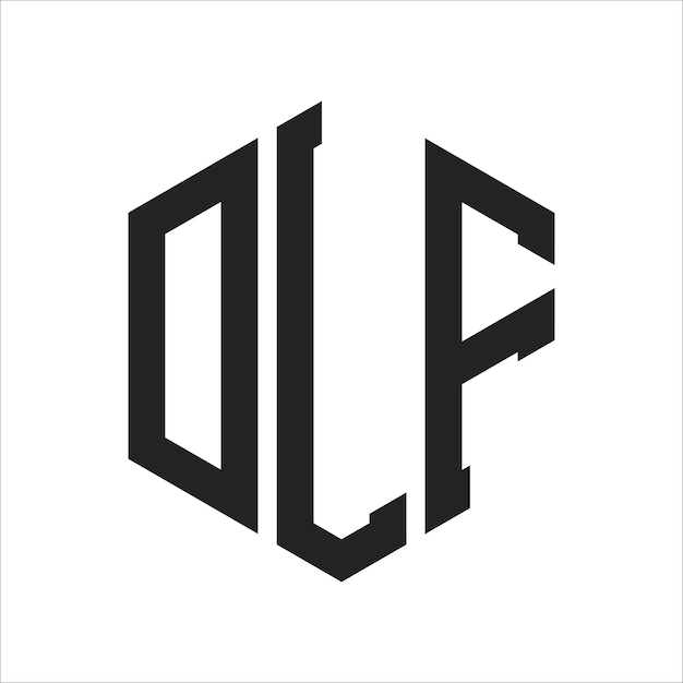 DLF Logo Design Initial Letter DLF Monogram Logo using Hexagon shape
