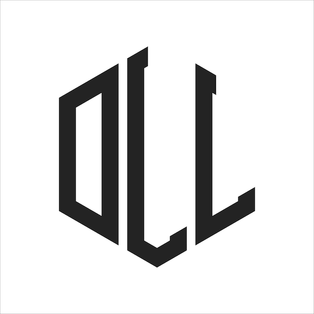 DLL Logo Design Initial Letter DLL Monogram Logo using Hexagon shape