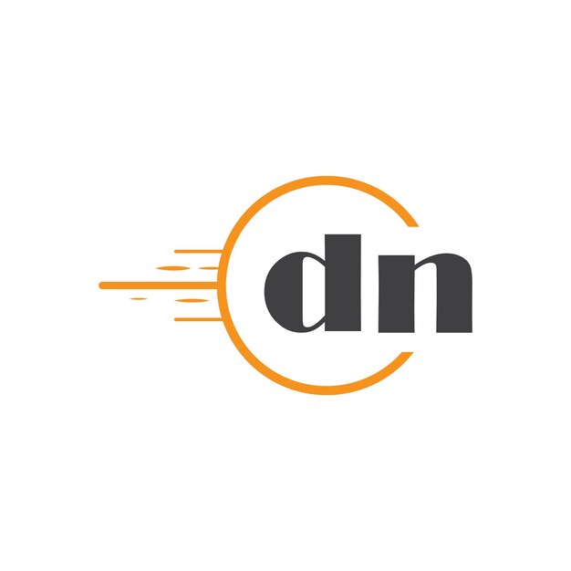 dn initial monogram logo with circle style design