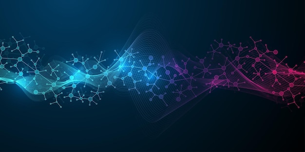 DNA Abstract Background Structure For Science Research and Gene genetic Healthcare and Medicine