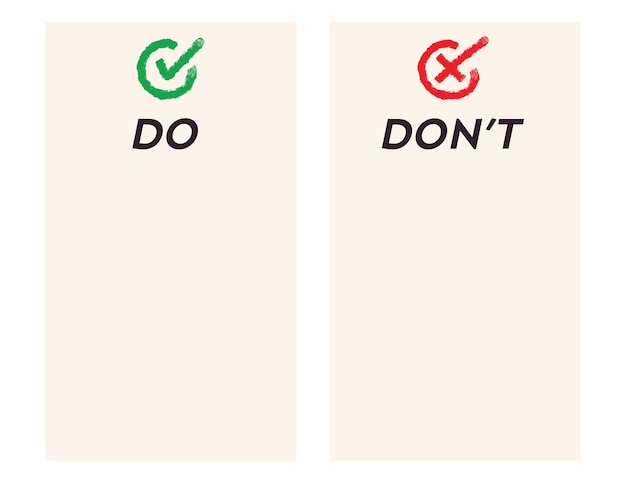 do and dont infographic template frame