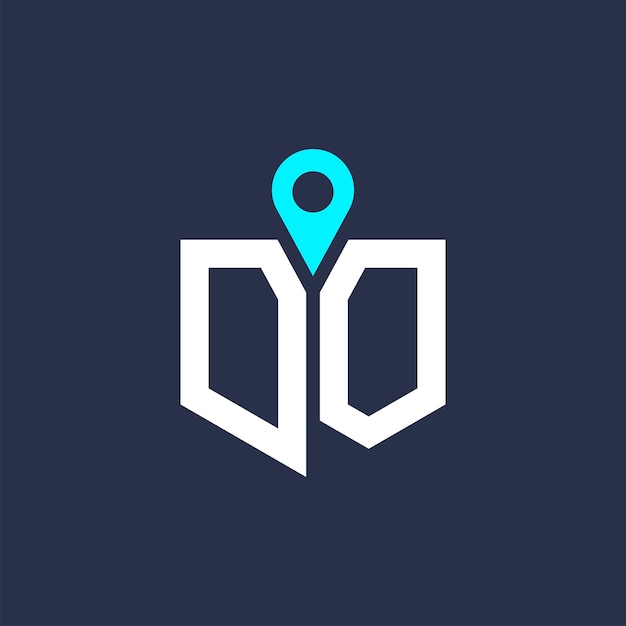 DO Location Logo Design for Recruitment and Navigation Letter DO Logo Vector Icon