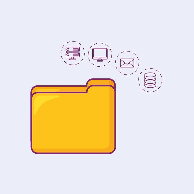document folder big data related icons 