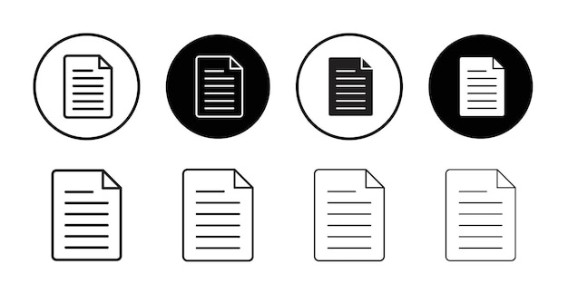 Document icon Flat art in black and white isolated