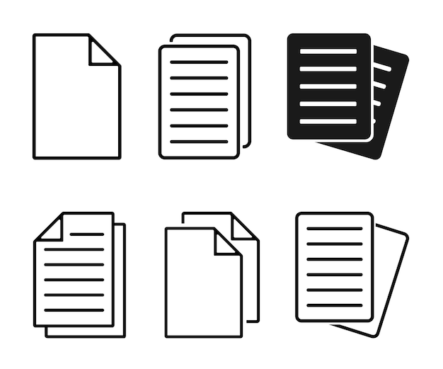 Document Icon Set Vector Illustration