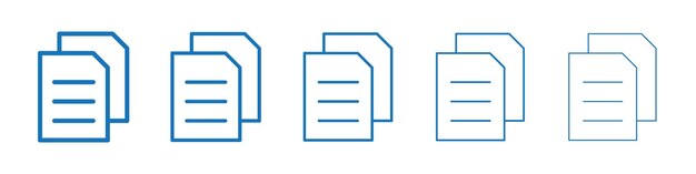 Document icon Symbol collection thin outline set